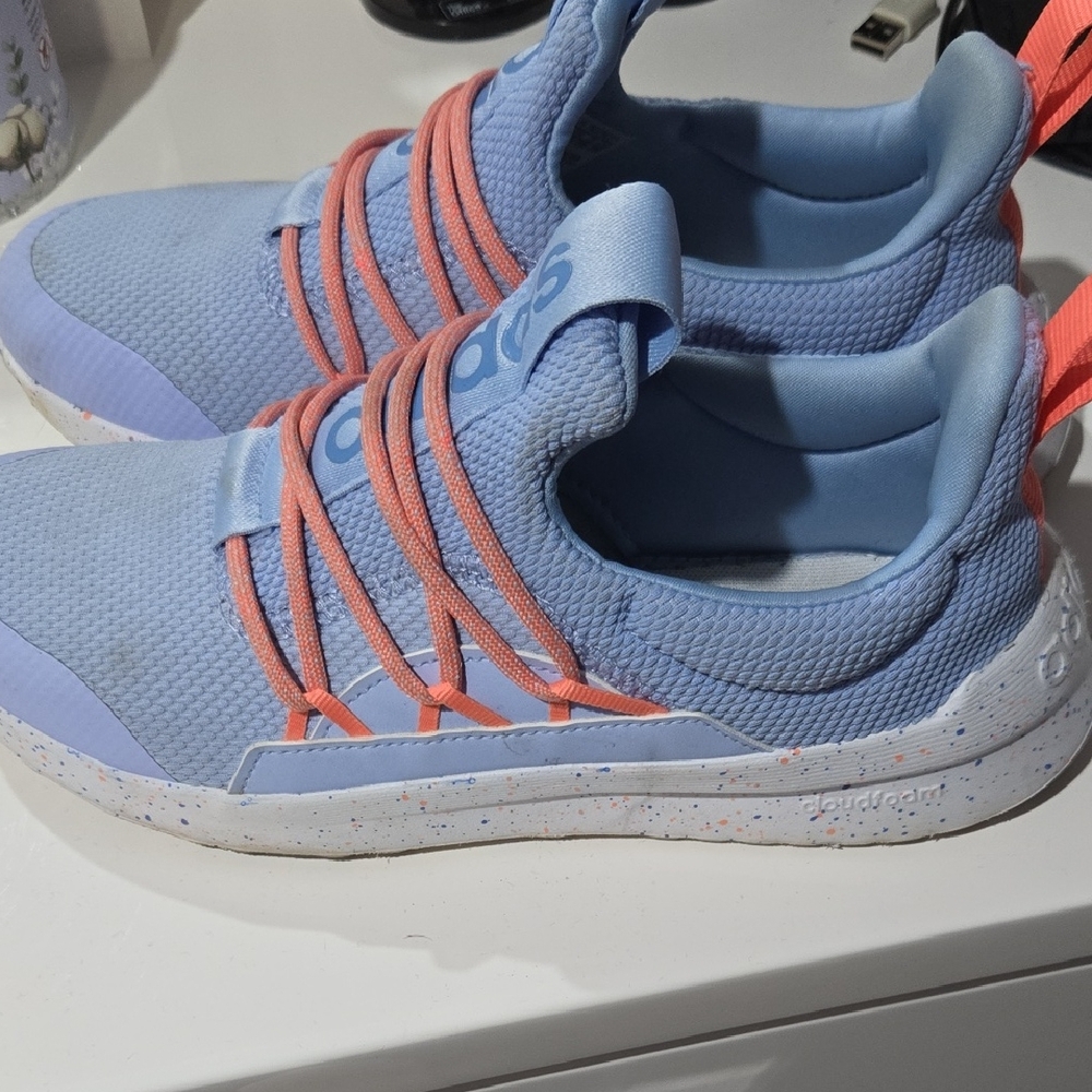 Adidas Light Blue and Coral Sneakers